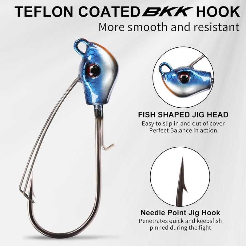 TRUSCEND Jigs Fishing Lures with Ultra Smooth Teflon Hook, Tour Grade Titanium Weed Guard Swim Jigs, Valuable Weedless Skirted Jig, Well-Made Lures for Crappie Bass Trout, Freshwater Fishing Gear - Image 3